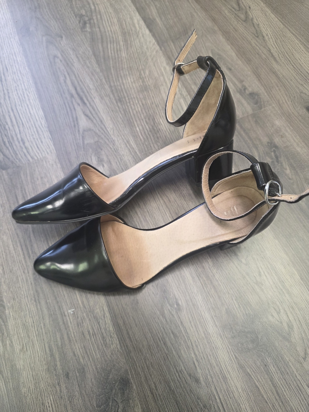 J. Jill Black Pointed Toe Ankle Strap Heels